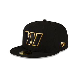 Washington Commanders New Era Black Gold 5950 Metallic 59Fifty Fitted Cap