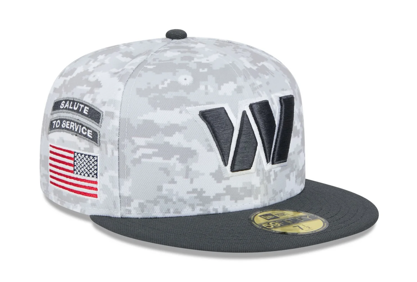 Washington Commanders Salute to Service New Era 5950 Digital Camo 59Fifty Fitted Cap