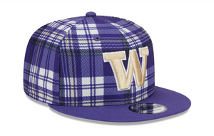 Washington Huskies New Era 9Fifty 950 Snapback Plaid Cap