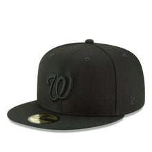 Load image into Gallery viewer, Washington Nationals New Era 59Fifty 5950 Triple Black Fitted Cap