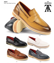 Load image into Gallery viewer, Classy &amp; Elegant Moc Toe Strap Faux Leather Slip On Dress Shoe from The Ashford Collection # ASH1