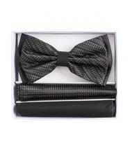 Load image into Gallery viewer, Two Tone Double Layered Pre-Tied Bow Tie with Two Hankies # BT2T108