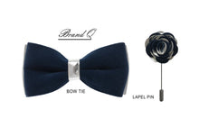 Load image into Gallery viewer, Velvet Bow Tie with Lapel Pin