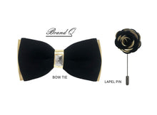 Load image into Gallery viewer, Velvet Bow Tie with Lapel Pin