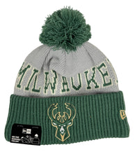 Load image into Gallery viewer, Gray and green beanie with 'Milwaukee' and Bucks logo Beanie