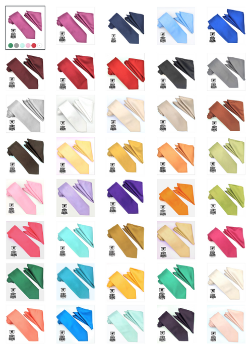 Stacy Adams Solid Satin Tie and Hanky Set