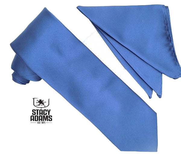 Stacy Adams Solid Heavy Satin Tie and Hanky Set