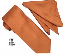 Load image into Gallery viewer, Stacy Adams Solid Heavy Satin Tie and Hanky Set