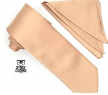 Load image into Gallery viewer, Stacy Adams Solid Heavy Satin Tie and Hanky Set