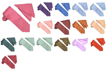Load image into Gallery viewer, Stacy Adams Solid Heavy Satin Tie and Hanky Set