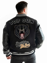 Load image into Gallery viewer, Top Gun Bear GOAT Greatest Of All Time Varsity Jacket