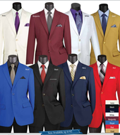 Single Breasted Two Button Blazer - Sport Coat - Navy & Burgundy