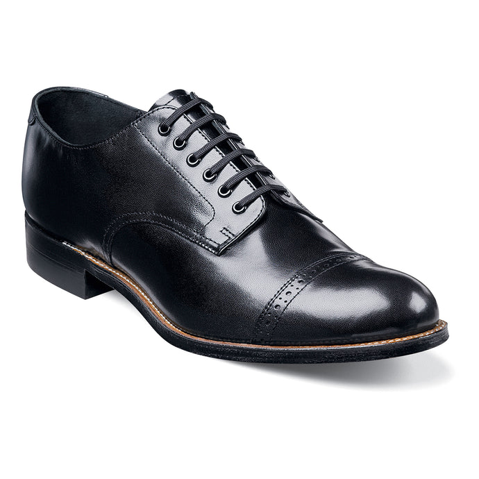 Stacy Adams Madison Cap Toe Oxford Dress Shoe - Black & Navy in D, E & EE Widths