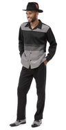 Black Ombre Leisure Suit