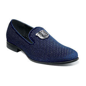 Swagger Studded Slip On by Stacy Adams in Blk/Silver, Blk/Gold, Navy, Burgundy, White & Black.