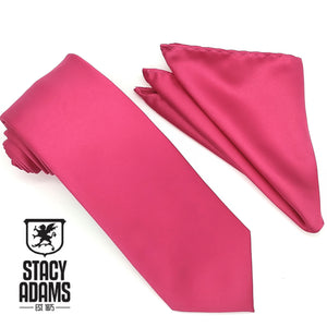 Stacy Adams Solid Satin Tie and Hanky Set