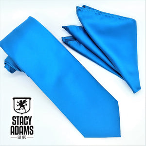 Stacy Adams Solid Satin Tie and Hanky Set