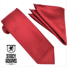 Load image into Gallery viewer, Stacy Adams Solid Satin Tie and Hanky Set
