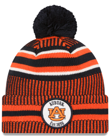 Auburn Tigers Est.1856 New Era Pom Knit Beanie