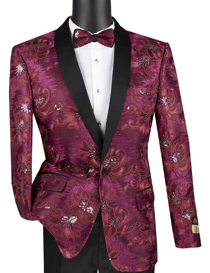 Slim Fit Single Breasted One Button Blazer with Matching Bowtie