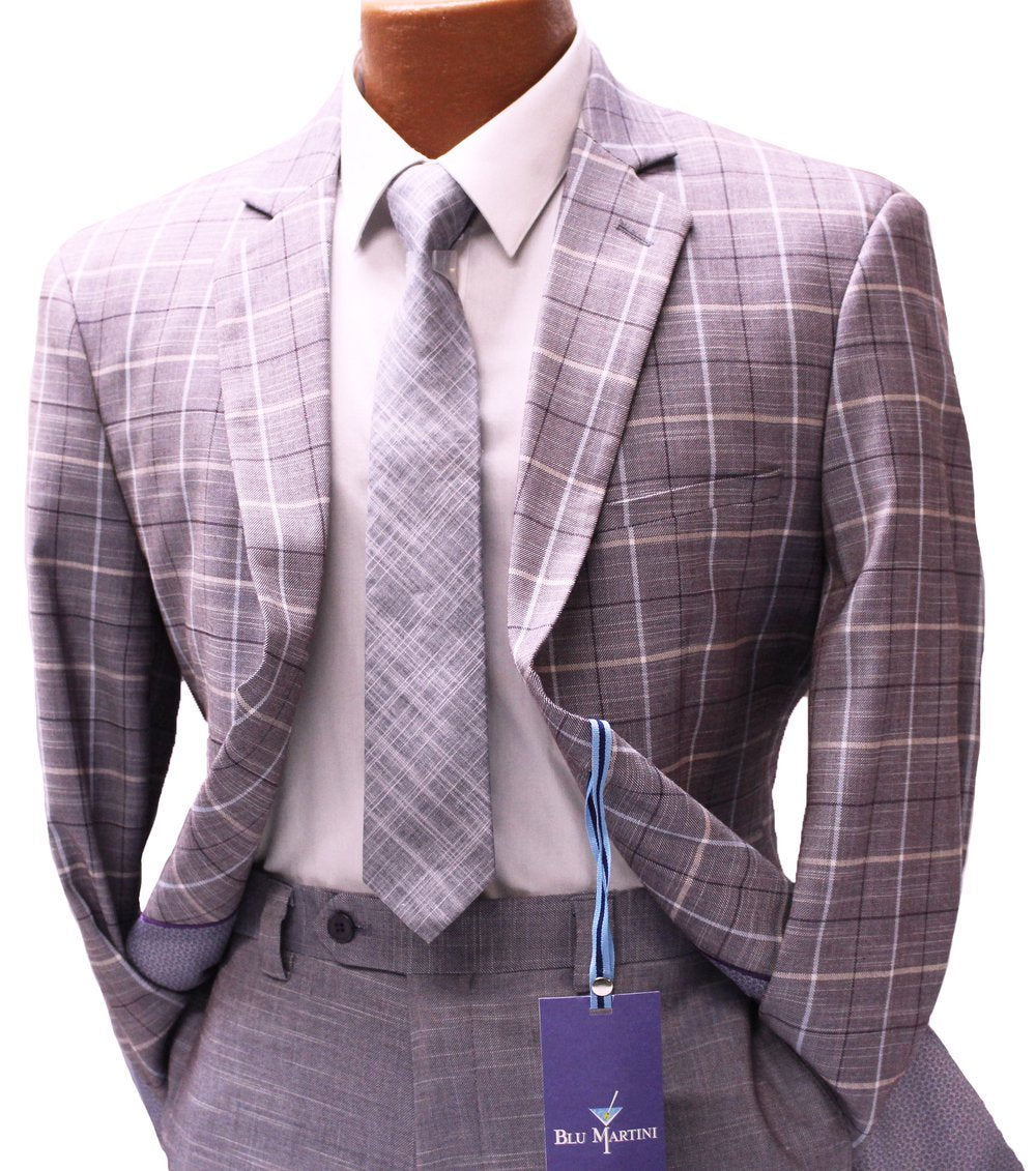 Lavender Windowpane Suit