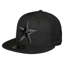 Load image into Gallery viewer, Dallas Cowboys New Era Black with Black Star Outlined Gray 59Fifty Hat
