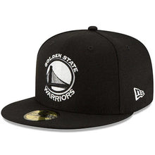 Load image into Gallery viewer, Golden State Warriors New Era 59Fifty Fitted Black &amp; White Cap