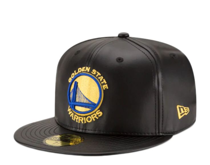 Golden State Warriors New Era 59Fifty Fitted PU Faux Leather Cap