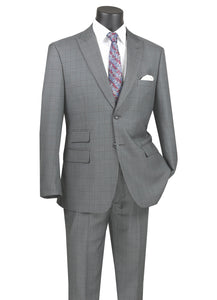 Modern Fit Windowpane Solid Suit