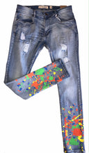 Load image into Gallery viewer, Paint Splattered Jeans