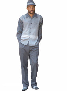 Gray Fade Leisure Suit Two-Piece Set