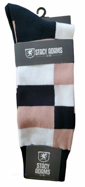 Stacy Adams Pink, Black, and White Patterned Socks