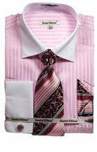 Load image into Gallery viewer, Striped French Cuff Dress Shirt (Includes Tie, Hanky &amp; Cufflinks)