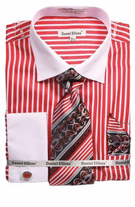 Striped French Cuff Dress Shirt (Includes Tie, Hanky & Cufflinks)