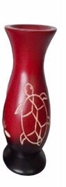 Mangowood Vase - Red & Brown