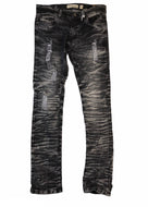 Distressed Slim Fit Black Jeans
