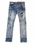 Slim Fit Distressed Ice Blue Jean