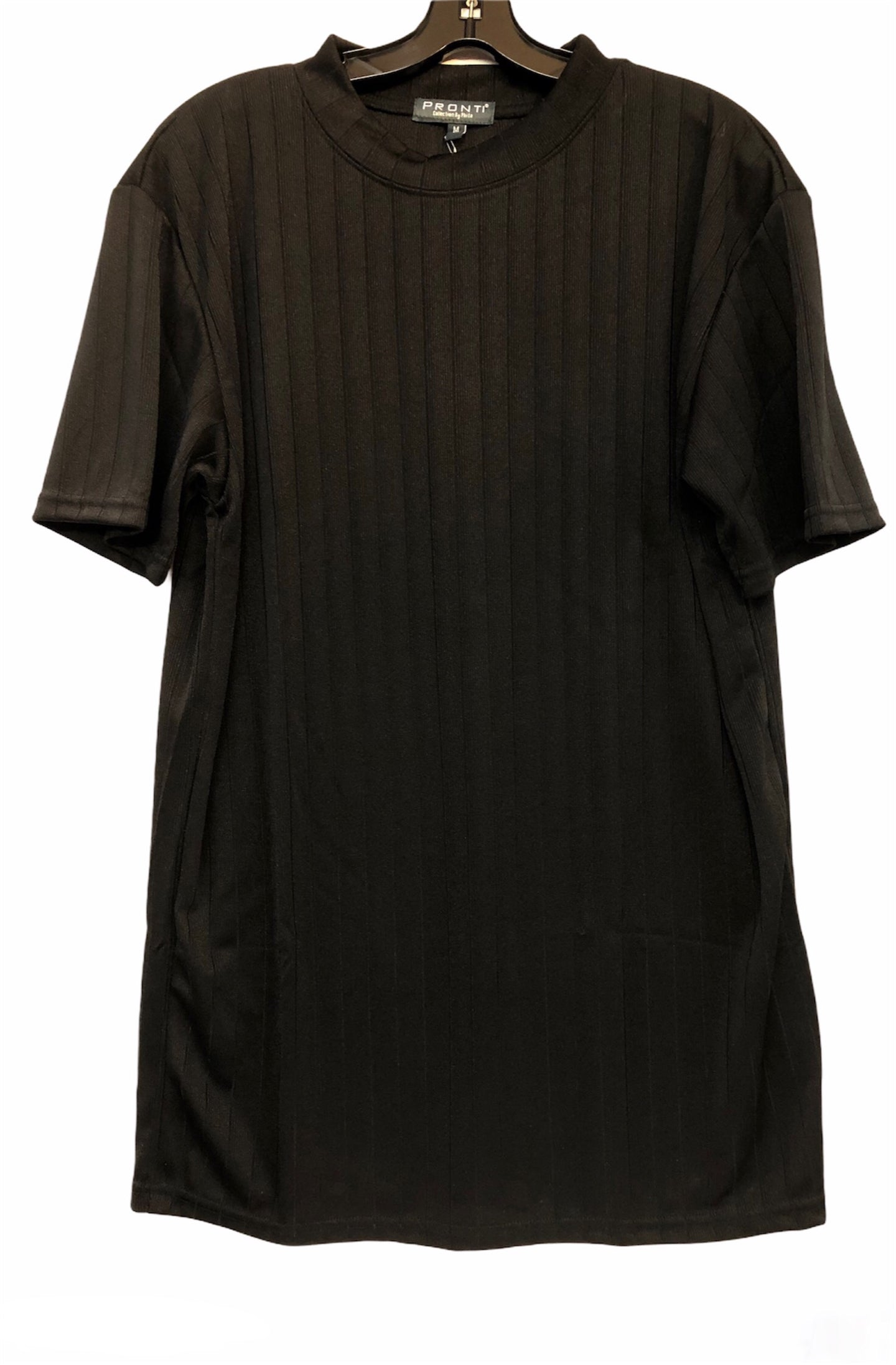 Crew Neck Shadow Stripe Short Sleeve Knit