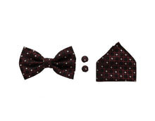 Load image into Gallery viewer, Bowtie, Hanky, and Cufflinks Set