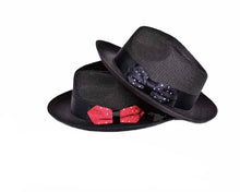 Load image into Gallery viewer, Park Ave Fedora (Black and Red)