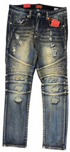 Load image into Gallery viewer, Premium Washed Stretch Denim with Moto Panel Trim
