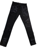 Black Skinny Fit Jeans with black camouflage pockets by Waimea # M5230D