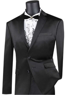 Single Breasted Ultra Slim Fit Stretch Sateen Suit Tux by Vinci
