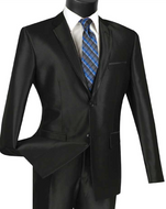 Vinci Slim Fit Sharkskin Notch Lapel Suit in Black, Champagne, Navy & White # S2PS1