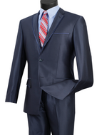 Vinci Slim Fit Sharkskin Notch Lapel Suit (Available in Multiple Colors)