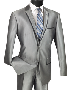 Vinci Slim Fit Notch Lapel Suit in Gray