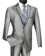 Vinci Slim Fit Notch Lapel Suit in Gray