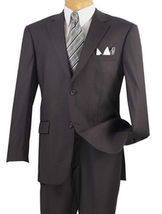 Vinci Executive Two Button Suit in Heather Gray