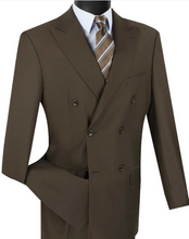 Load image into Gallery viewer, Vinci Double Breasted Suit (Navy &amp; Brown)