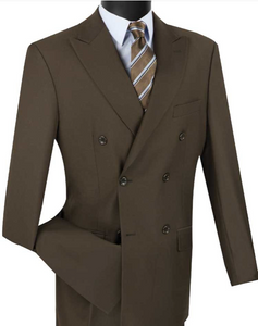 Vinci Double Breasted Suit (Navy & Brown)